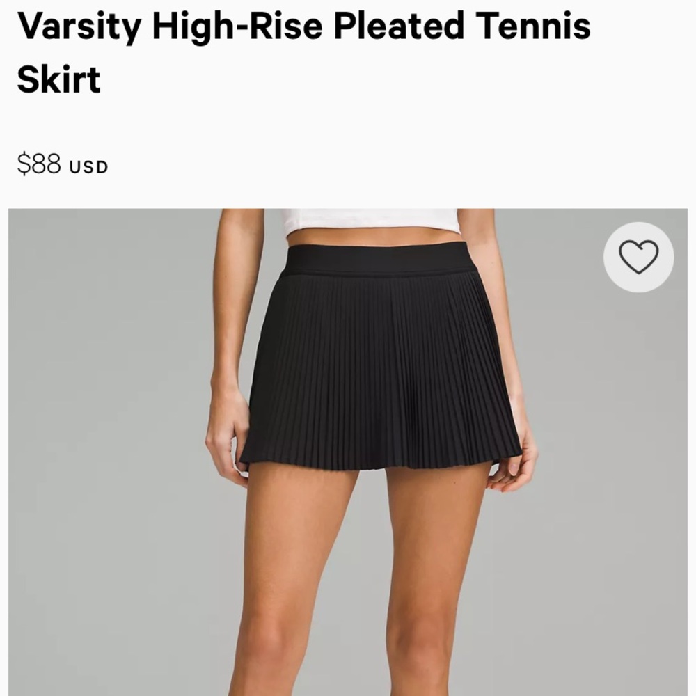 Black Pleated Tennis Skort